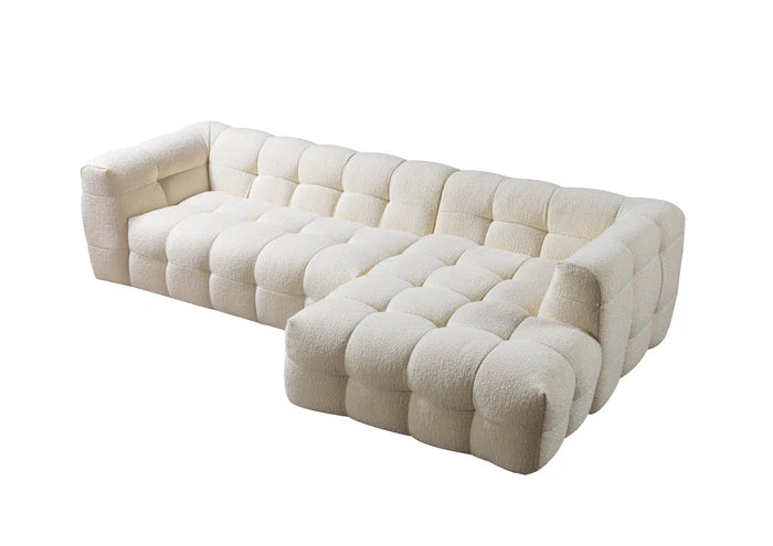 Ivy Ivory Boucle RAF 110" Sectional