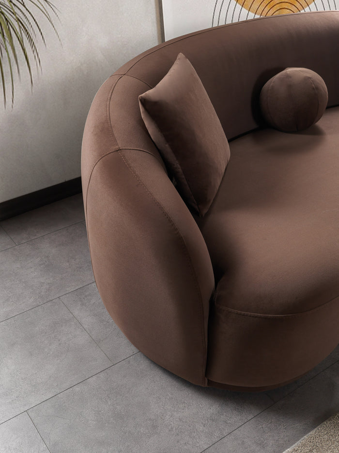 Bonita Coffee Velvet Loveseat 81"