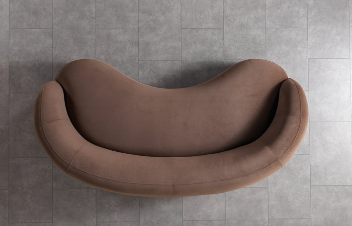 Bonita Coffee Velvet Sofa 91"