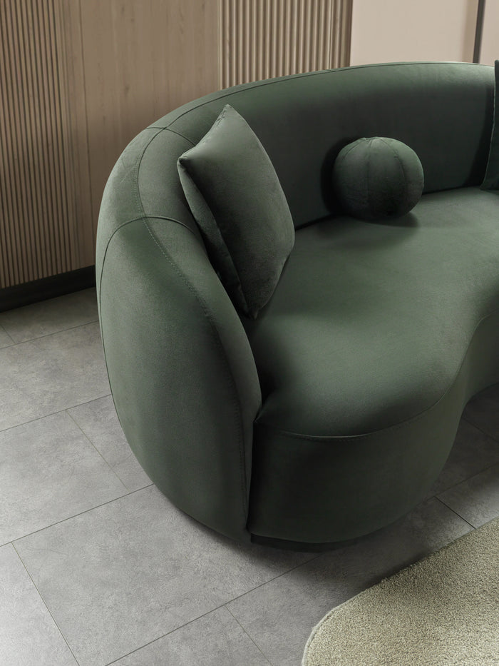 Bonita Green Velvet Loveseat 81"