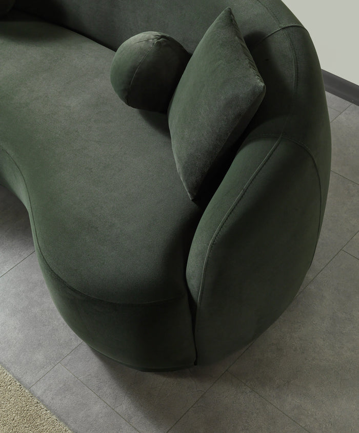 Bonita Green Velvet Loveseat 81"