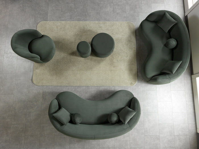 Bonita Green Velvet Loveseat 81"