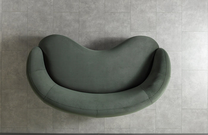 Bonita Green Velvet Loveseat 81"