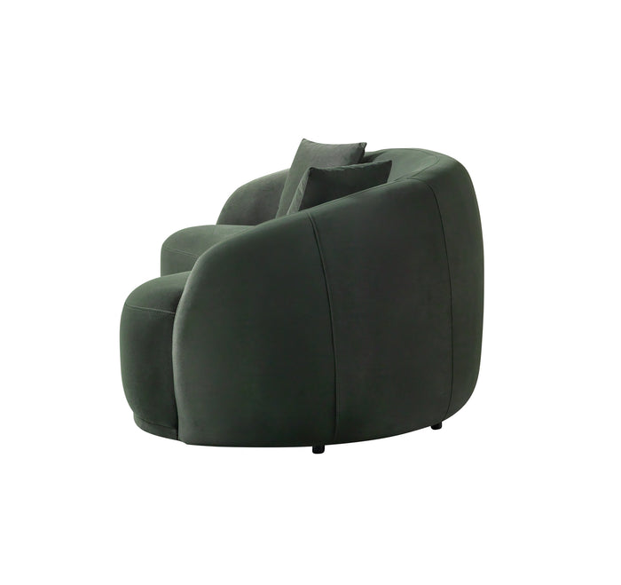 Bonita Green Velvet Loveseat 81"