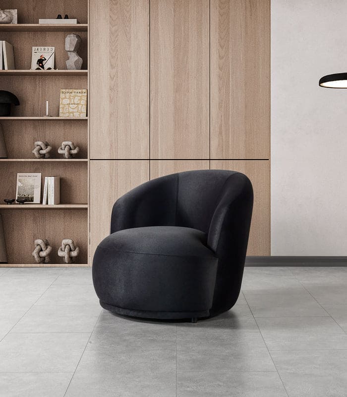 Bonita Black Velvet Accent Chair