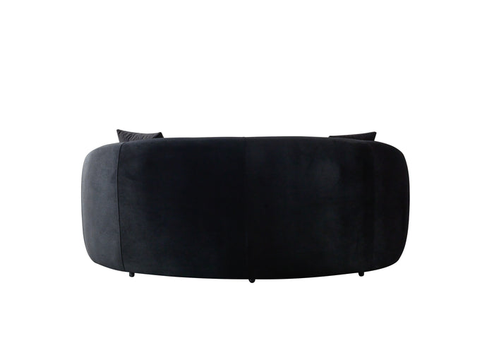 Bonita Black Velvet Loveseat 81"