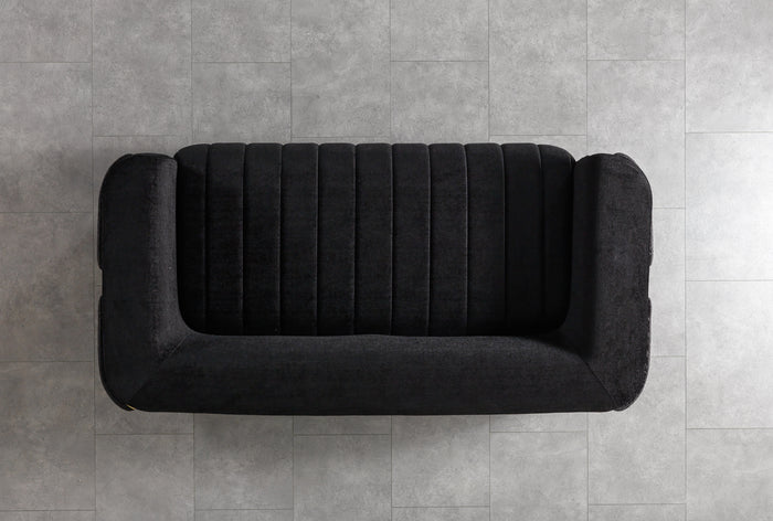 Carlina Black Velvet Sofa & Loveseat