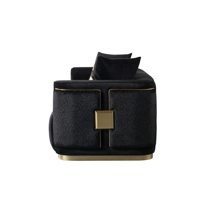 Carlina Black Velvet Sofa & Loveseat