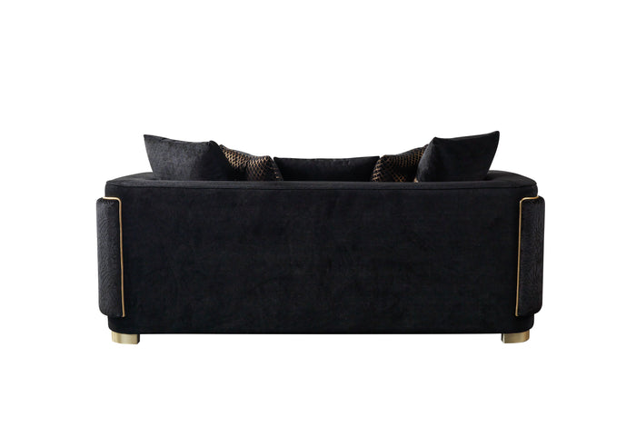 Carlina Black Velvet Sofa & Loveseat