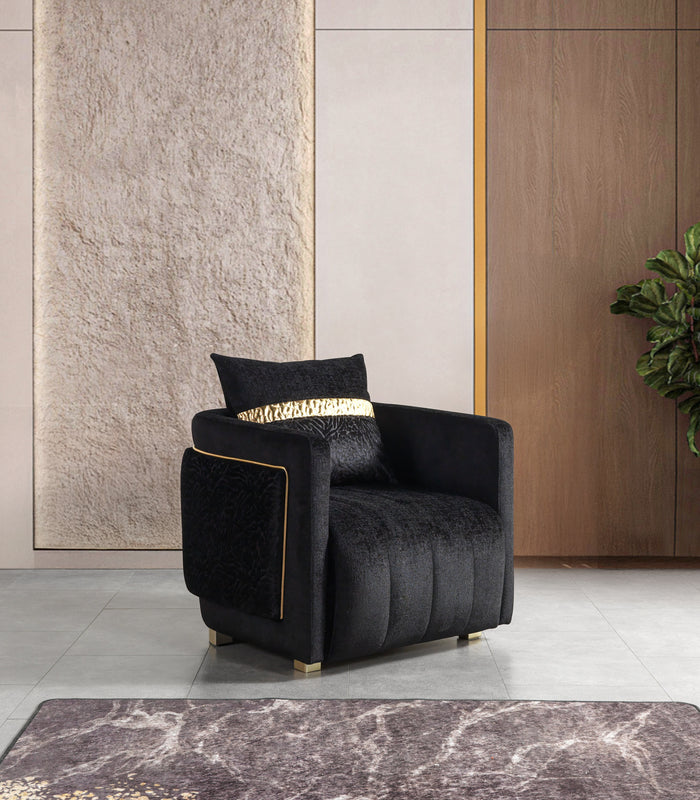 Carlina Black Velvet Chair