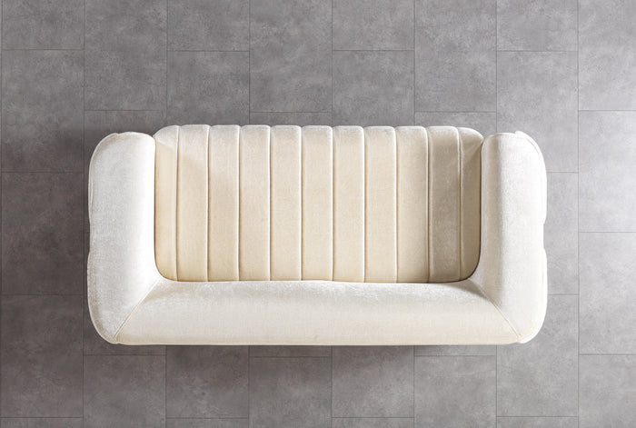 Carlina Ivory Velvet Sofa & Loveseat