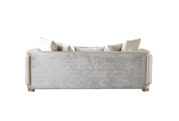 Carlina Ivory Velvet Sofa & Loveseat