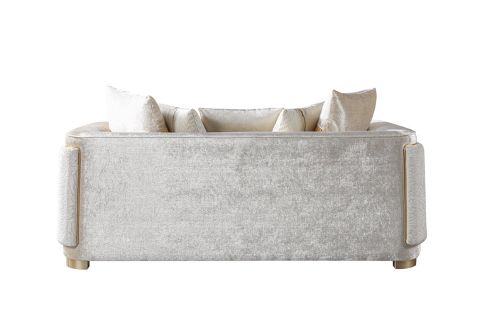 Carlina Ivory Velvet Sofa & Loveseat