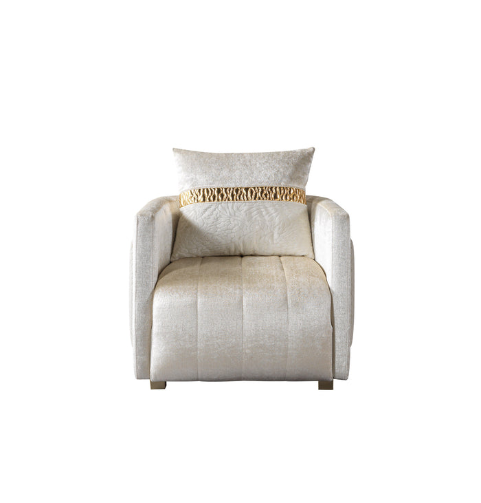 Carlina Ivory Velvet Chair