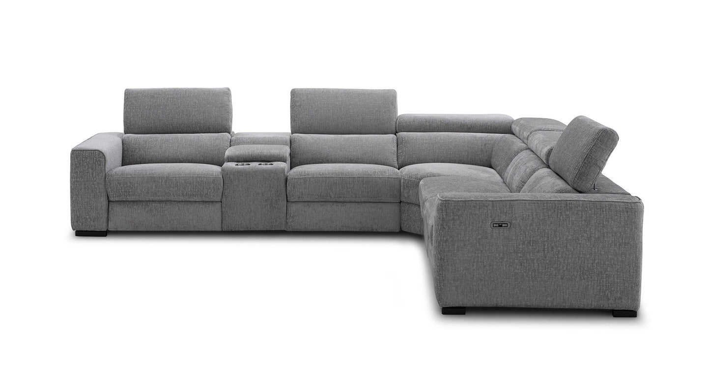 Picasso 6Pc Fabric Motion Sectional In Light Grey