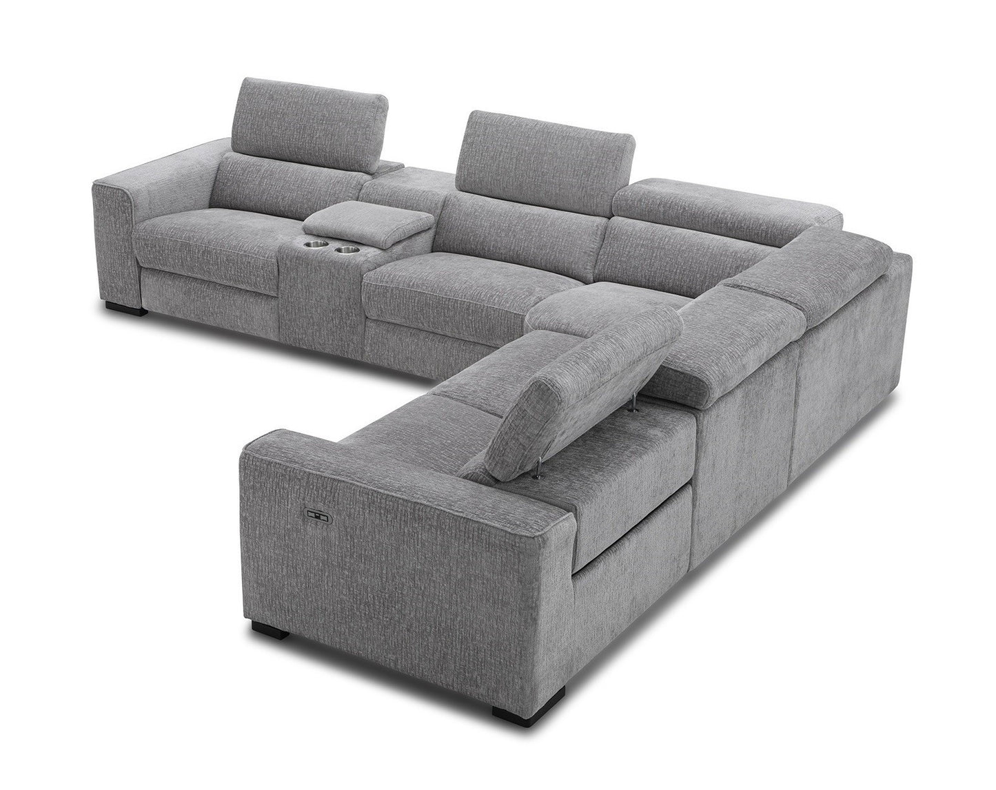 Picasso 6Pc Fabric Motion Sectional In Light Grey