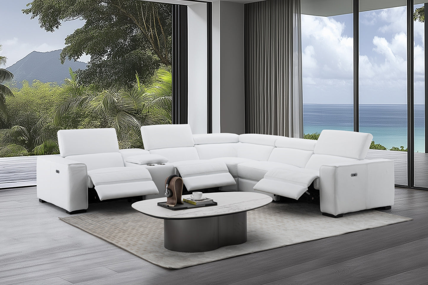 Picasso 6Pc Motion Sectional In Snow White
