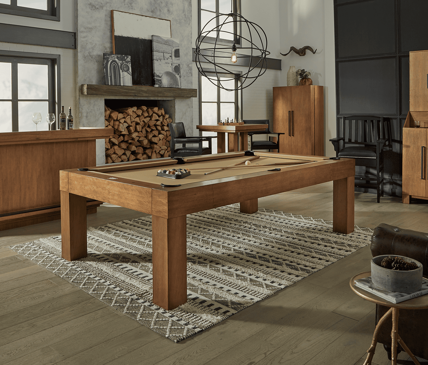 American Heritage® Alta 8’ Pool Table, Brushed Walnut