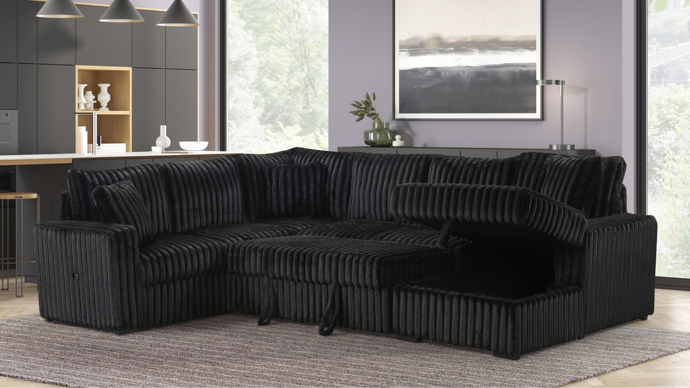 Raha Sectional II Black