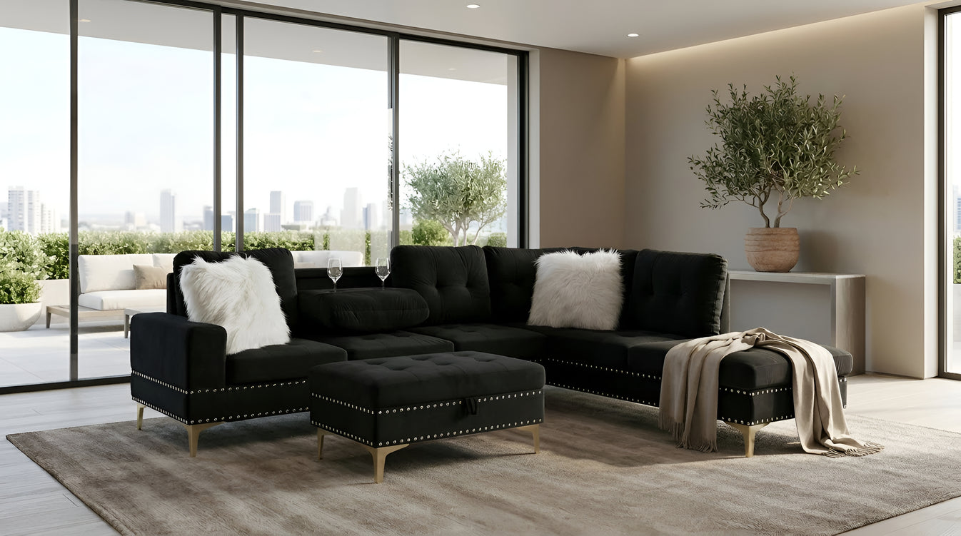 Joy II Sectional Black