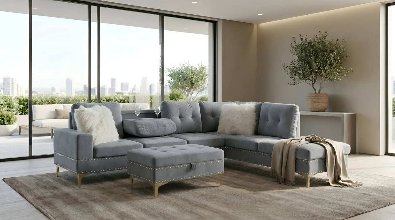 Joy II Sectional Grey