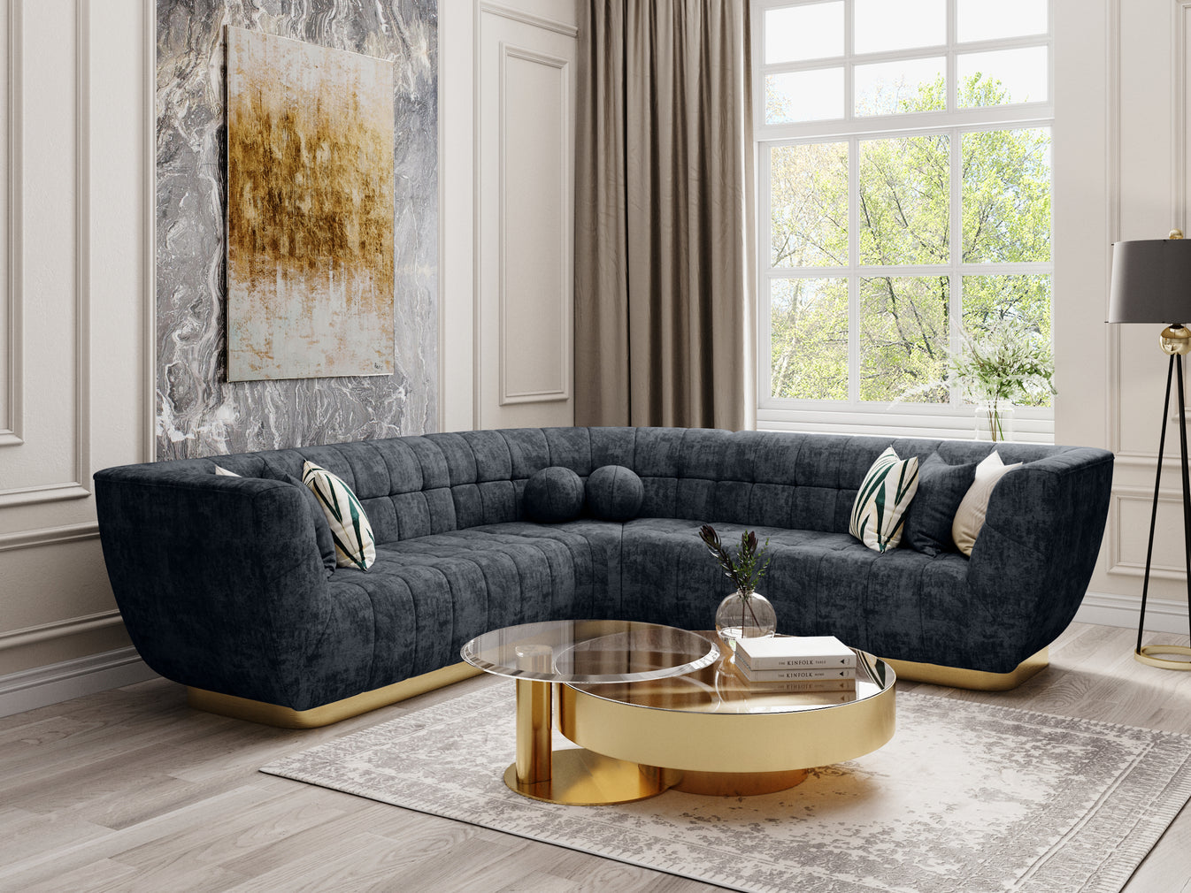 Rosa Sectional Black