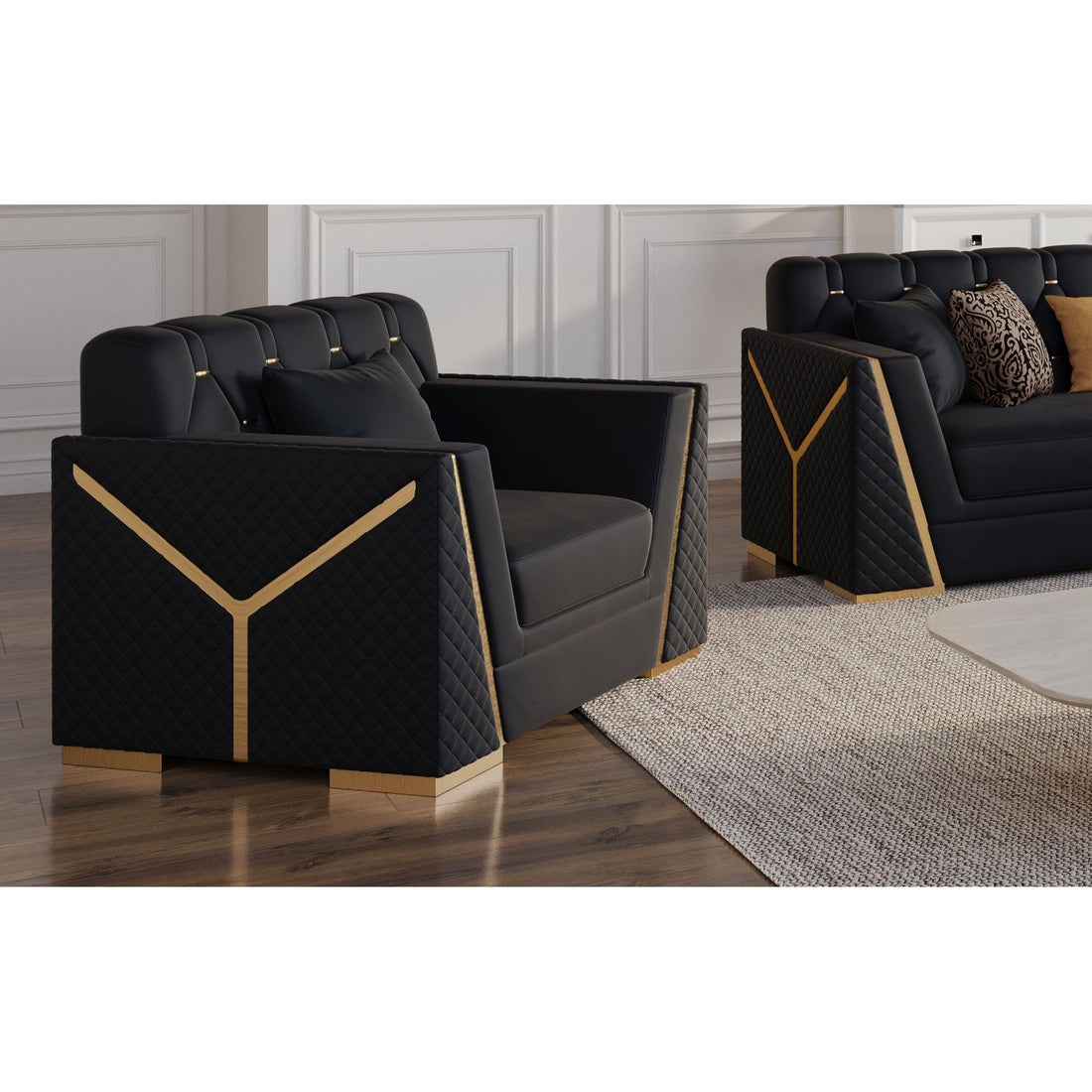 Hilena Living room set (BLACK)