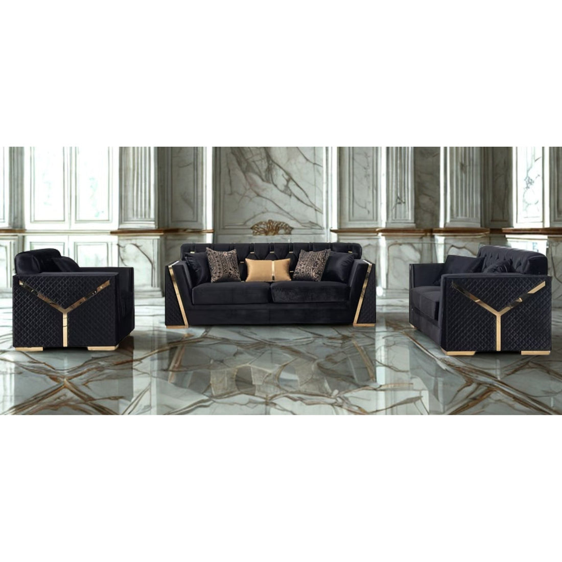 Hilena Living room set (BLACK)