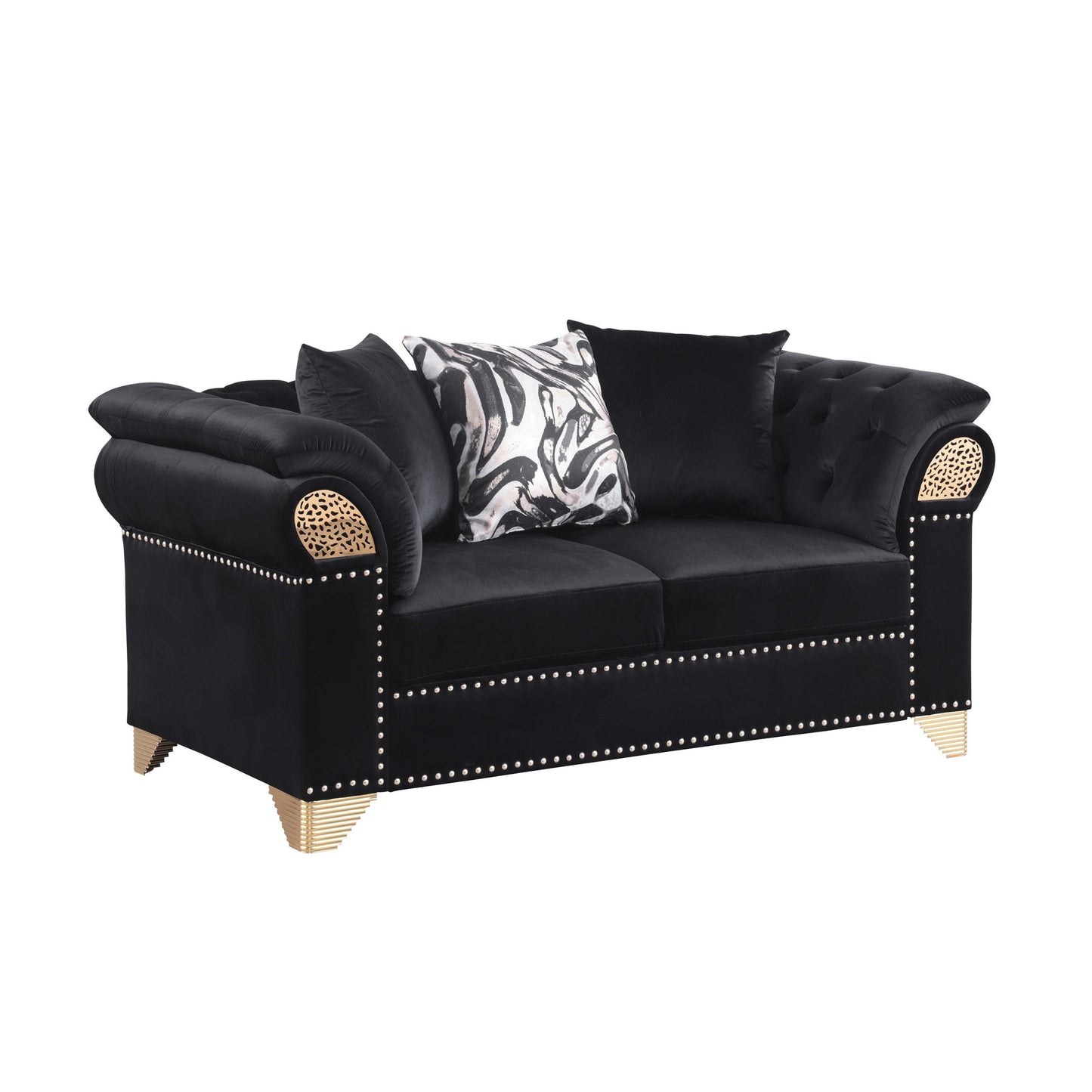 Emma 3PCS - Sofa & Loveseat, Chair (Black)
