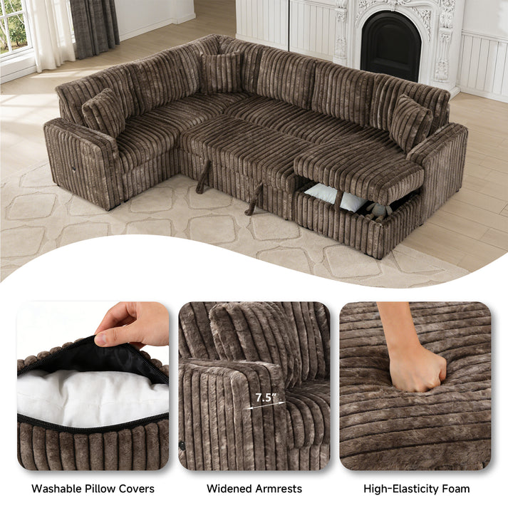 Raha Sectional II Brown