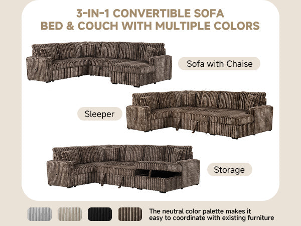 Raha Sectional II Brown
