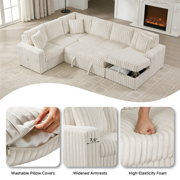 Raha Sectional II White