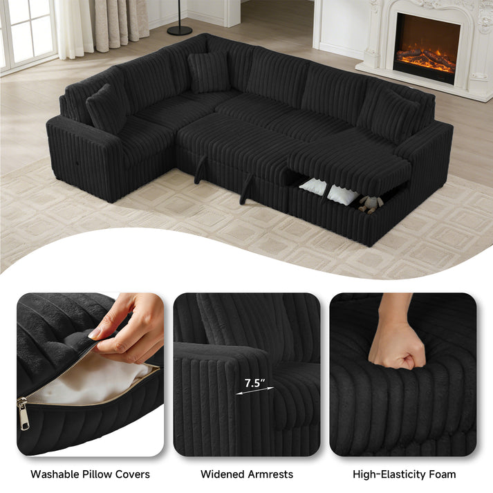 Raha Sectional II Black
