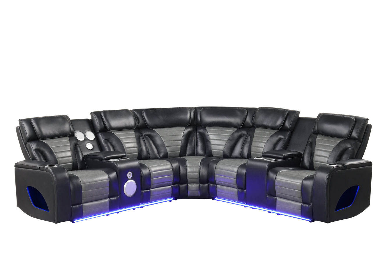 Robin Power Reclining Sectional (Black)