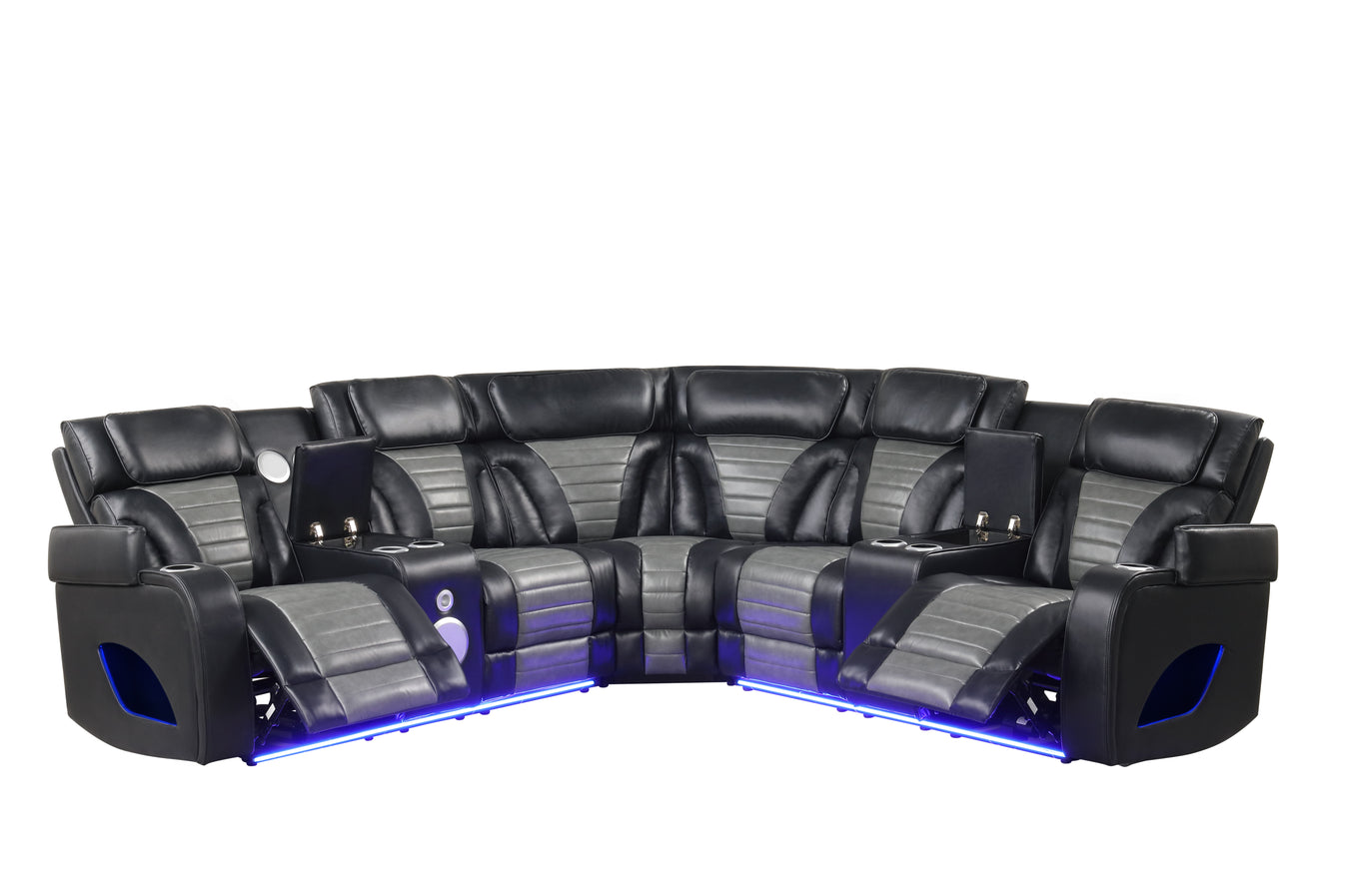 Robin Power Reclining Sectional (Black)