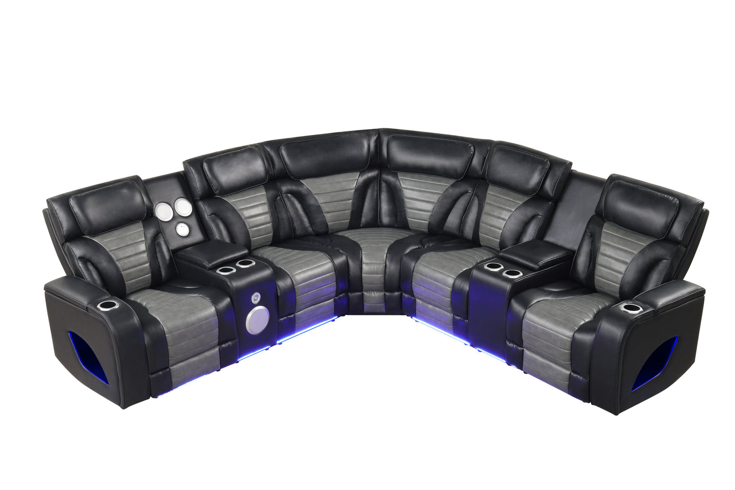 Robin Power Reclining Sectional (Black)