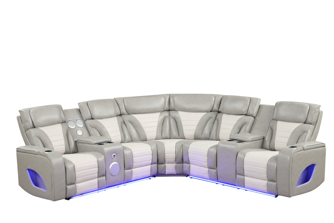 Robin Power Reclining Sectional Grey