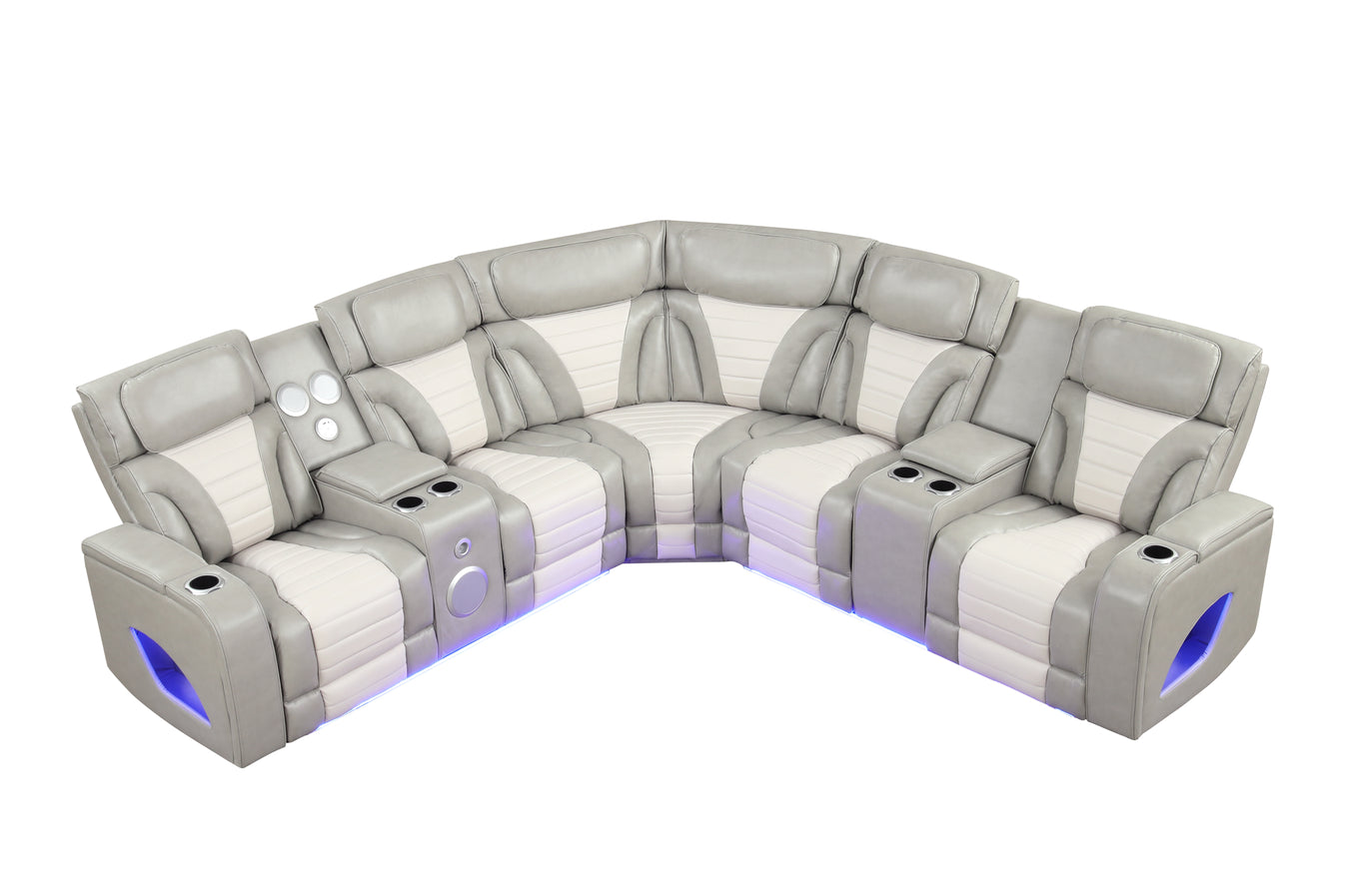Robin Power Reclining Sectional Grey