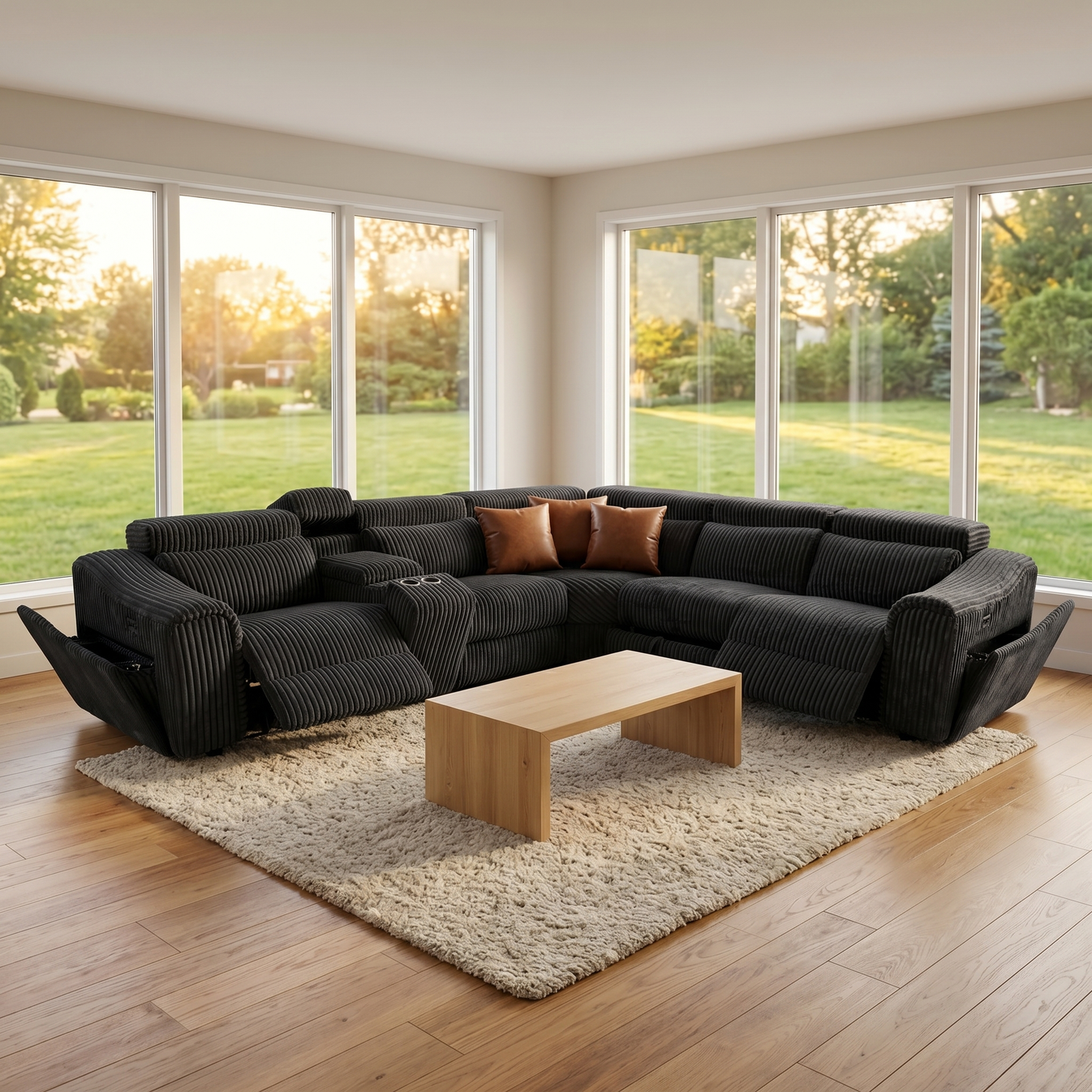 Yash Sectional (Black)