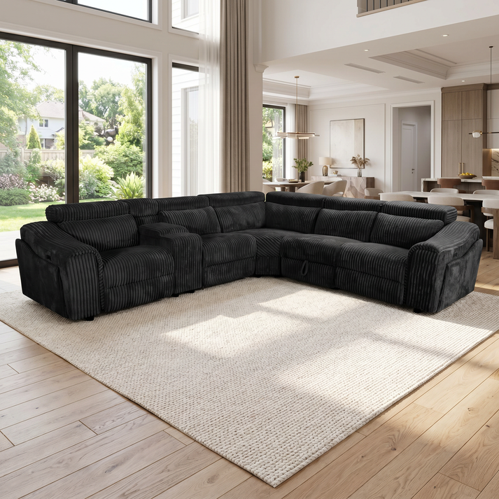 Yash Sectional (Black)
