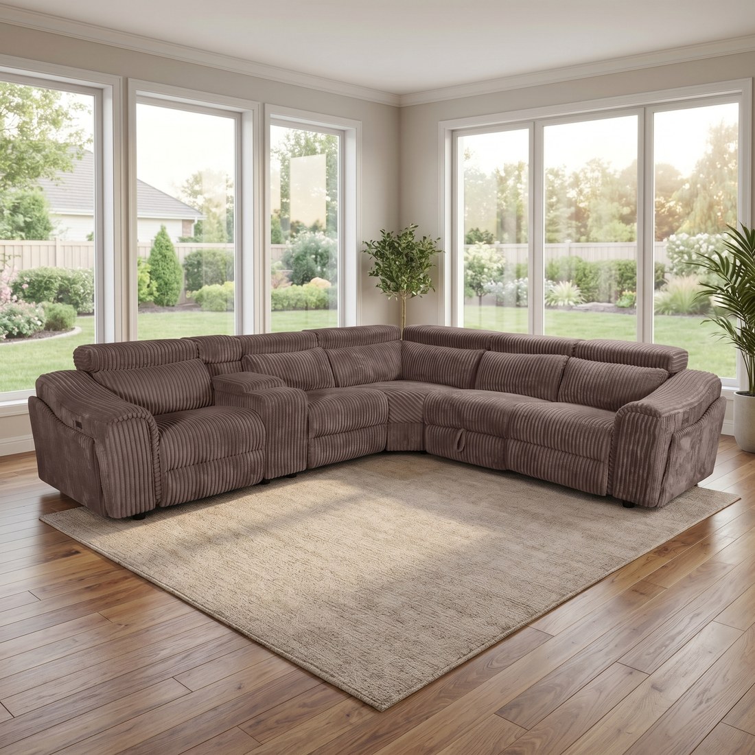 Yash Sectional Brown