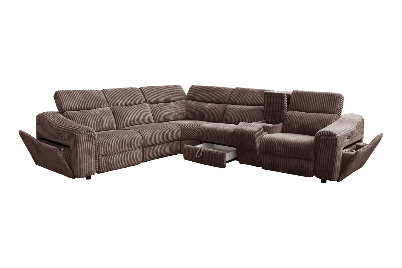 Yash Sectional Brown