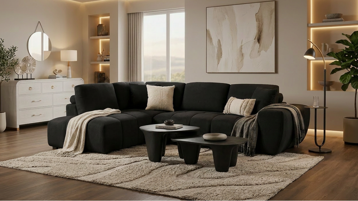 Uptown Sectional Black