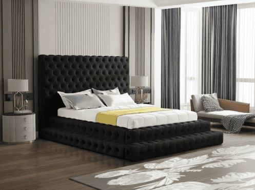 KIKI Black Platform Bed