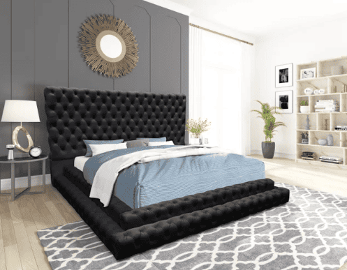 KIKI Black Platform Bed
