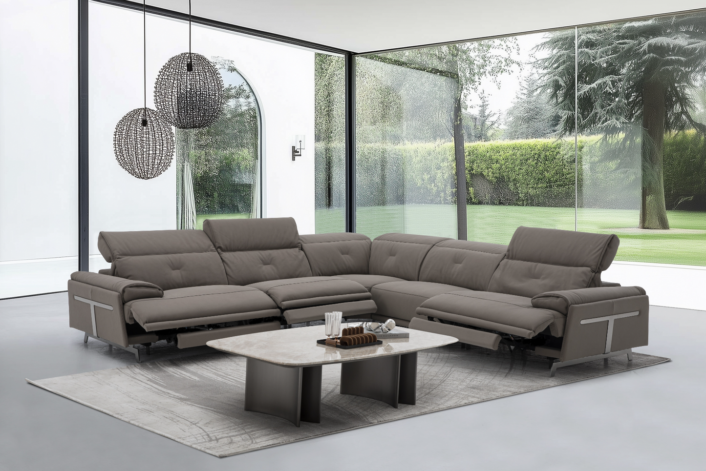 Dolce Vita Reclining Sectional in Brownie