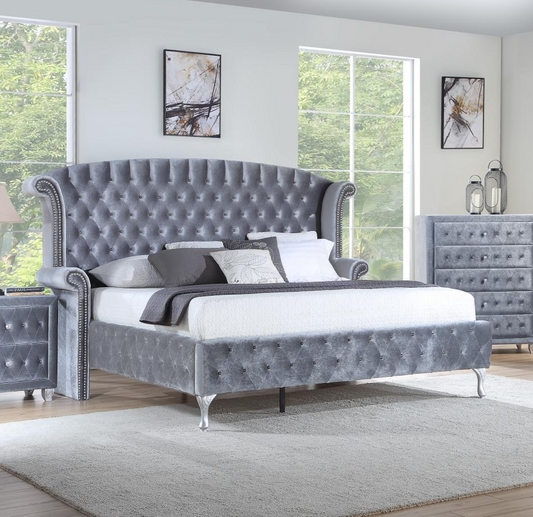 Queen Gray Bed