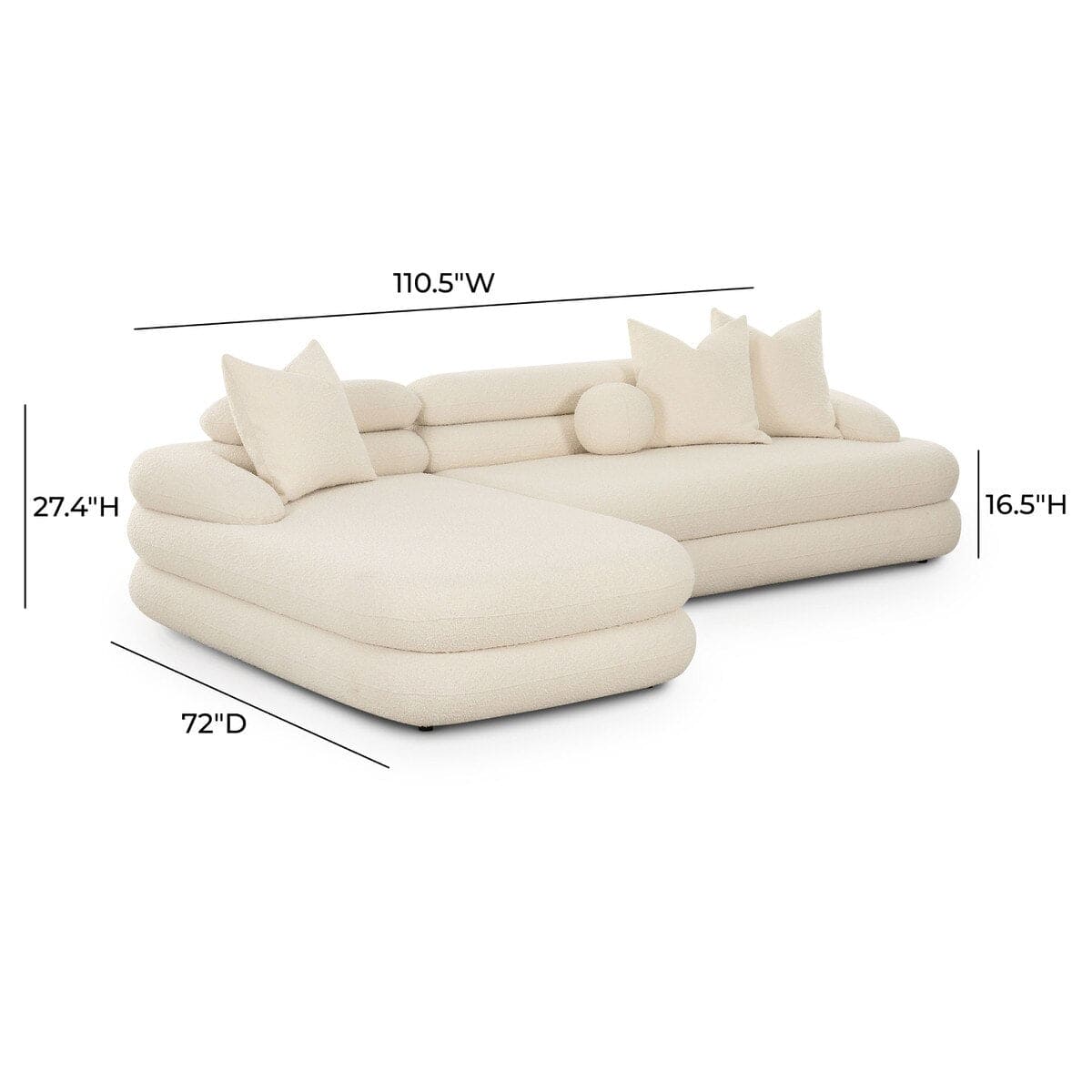 Lulu Cream Boucle Modular LAF Sectional