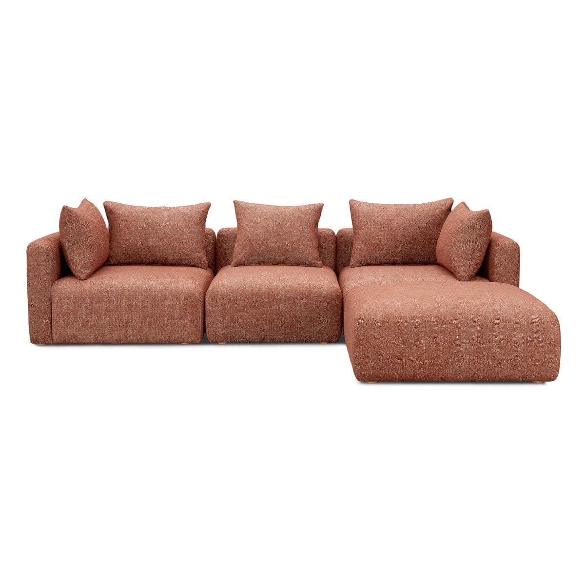 Hangover Sedona Red Textured Fabric 4-Piece Modular Sectional