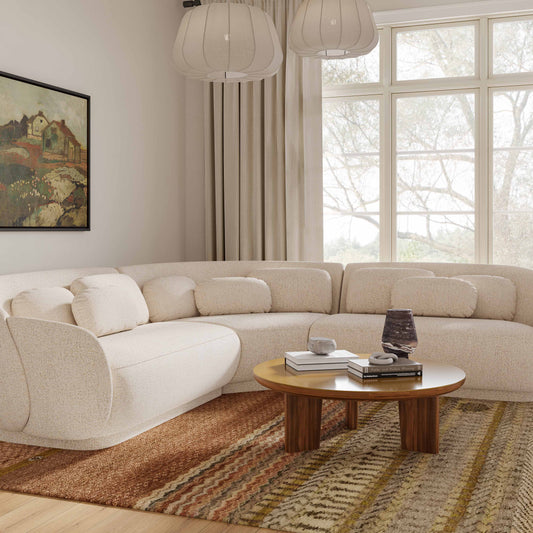 Misty Cream Boucle Modular L-Sectional